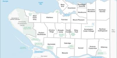 Bản đồ của vancouver và khu vực