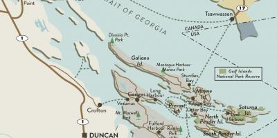 Bản đồ của đảo vancouver và đảo vịnh
