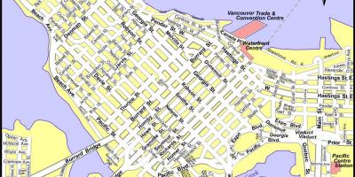 Bản đồ của trung tâm thành phố vancouver canada