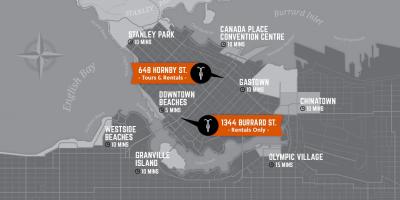 Bản đồ của chu kỳ và hướng dẫn đảo vancouver