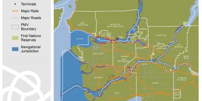 Bản đồ của cảng tàu điện ngầm vancouver