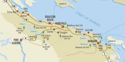 Bản đồ của parksville đảo vancouver