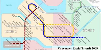 Vancouver tàu trên bản đồ khu vực