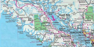 Bản đồ của đảo vancouver hồ