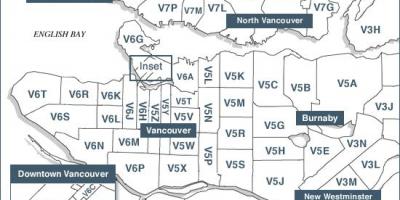 Vancouver đảo mã số bưu chính bản đồ