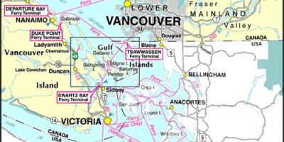 Vancouver đảo phà bản đồ