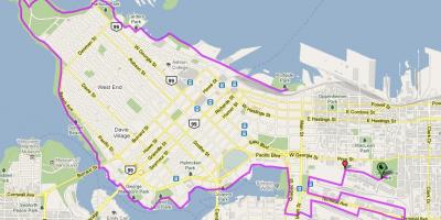 Thành phố của vancouver xe đạp bản đồ