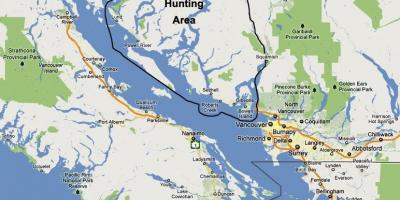 Bản đồ của đảo vancouver săn bắn