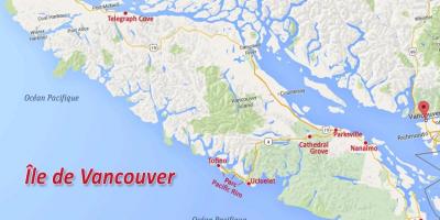 Bản đồ của đảo vancouver vàng pha 