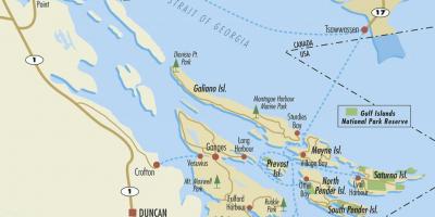 Bản đồ của đảo vịnh bc canada