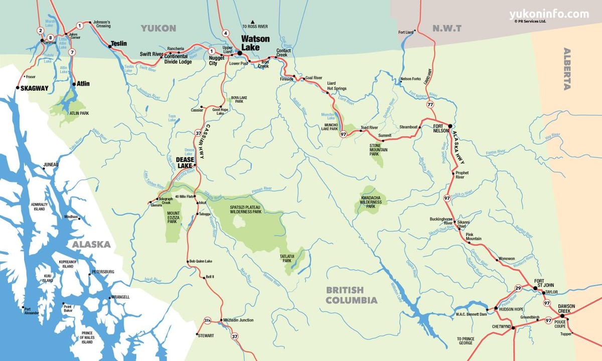 Bản đồ của miền nam british columbia