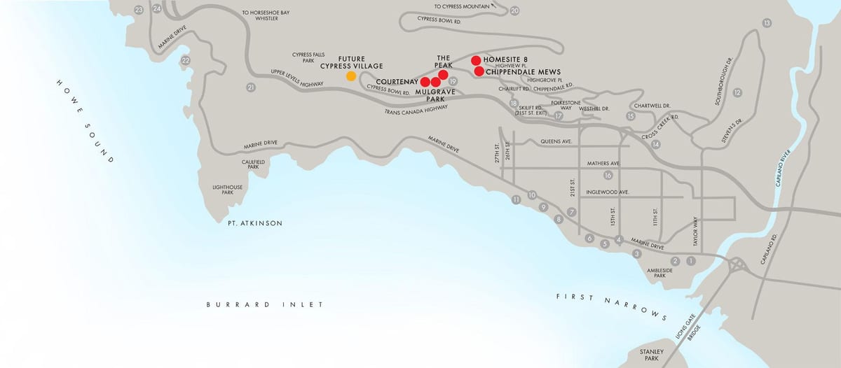 Bản đồ của west vancouver bc