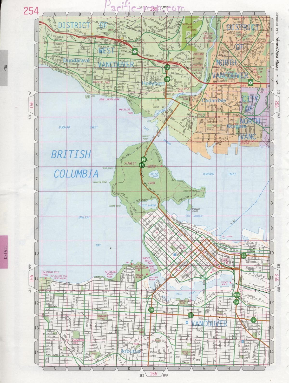 Bản đồ của bắc vancouver street