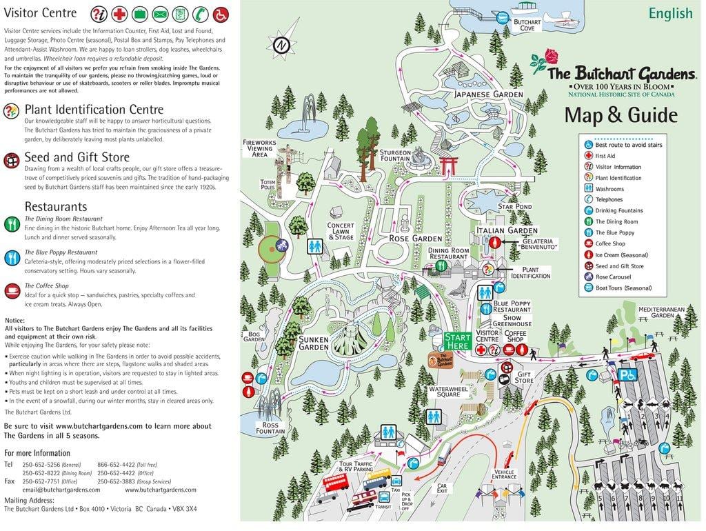 butchart bản đồ đảo vancouver