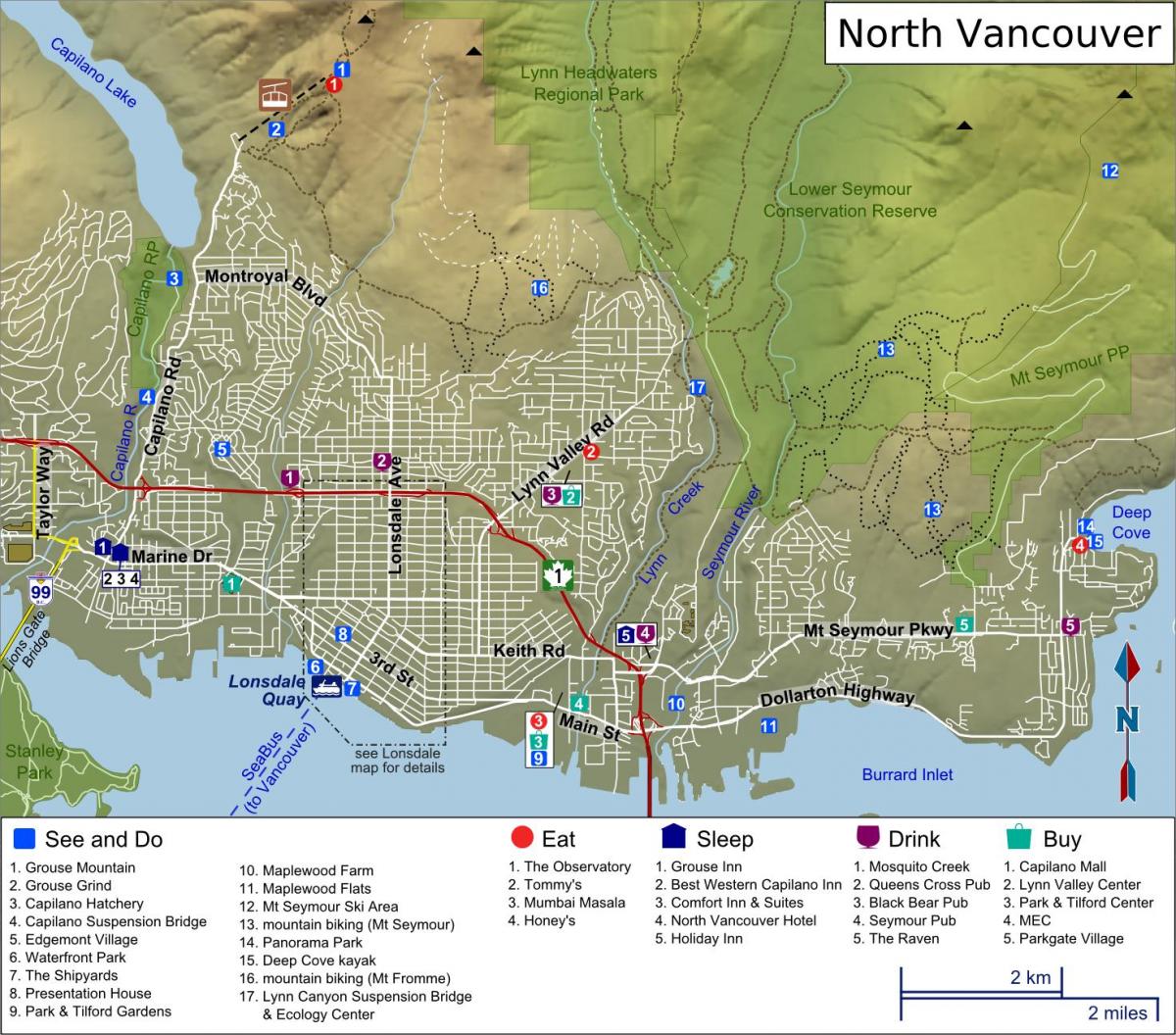 bản đồ của bắc vancouver bc