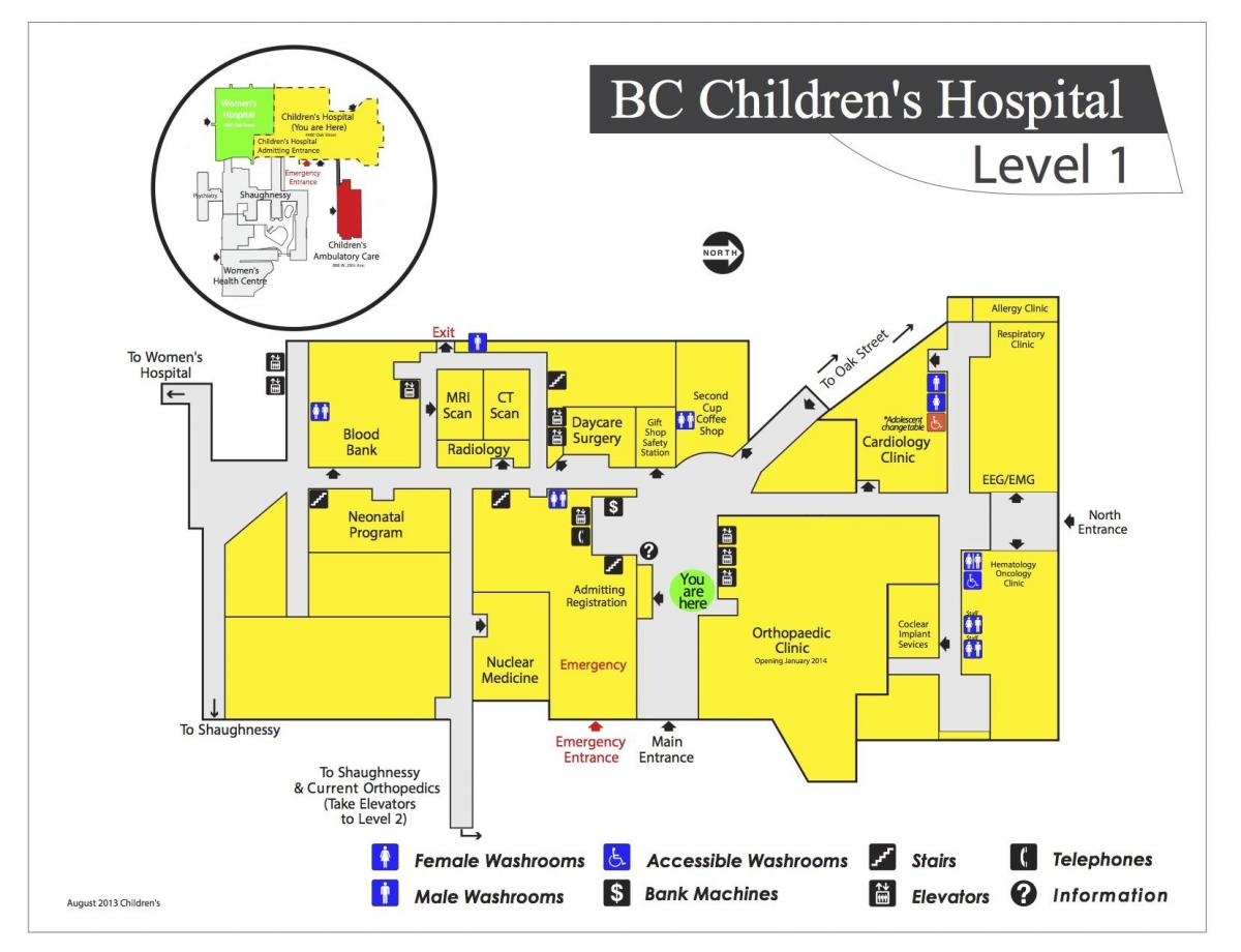 Bản đồ của bệnh viện nhi vancouver