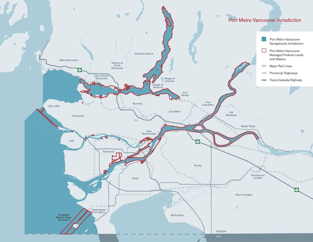 Bản đồ của cảng vancouver