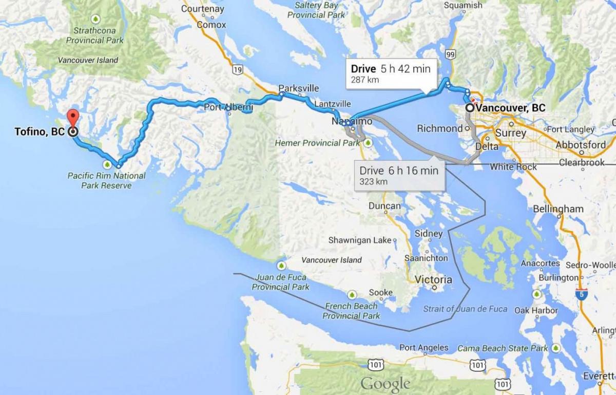 Bản đồ của campbell river đảo vancouver