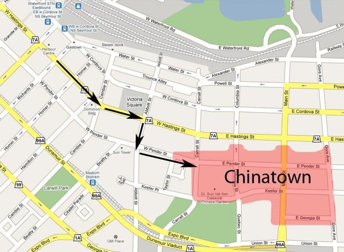Bản đồ của chinatown vancouver