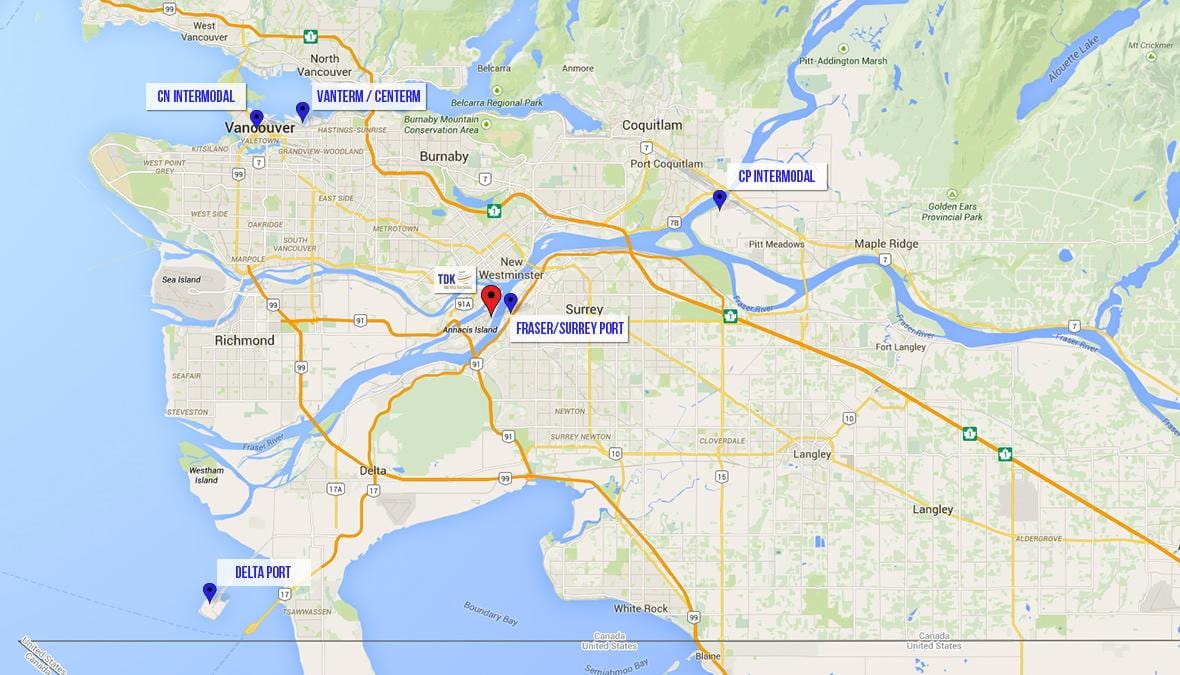 Bản đồ của delta vancouver