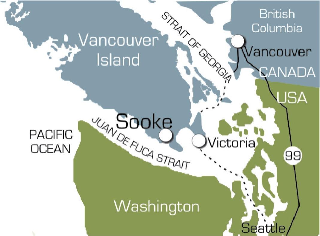 Bản đồ của không sẵn đảo vancouver