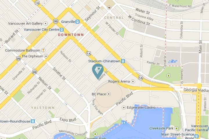 Bản đồ của đường chính vancouver