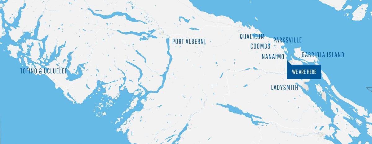 Bản đồ của núi barker đảo vancouver