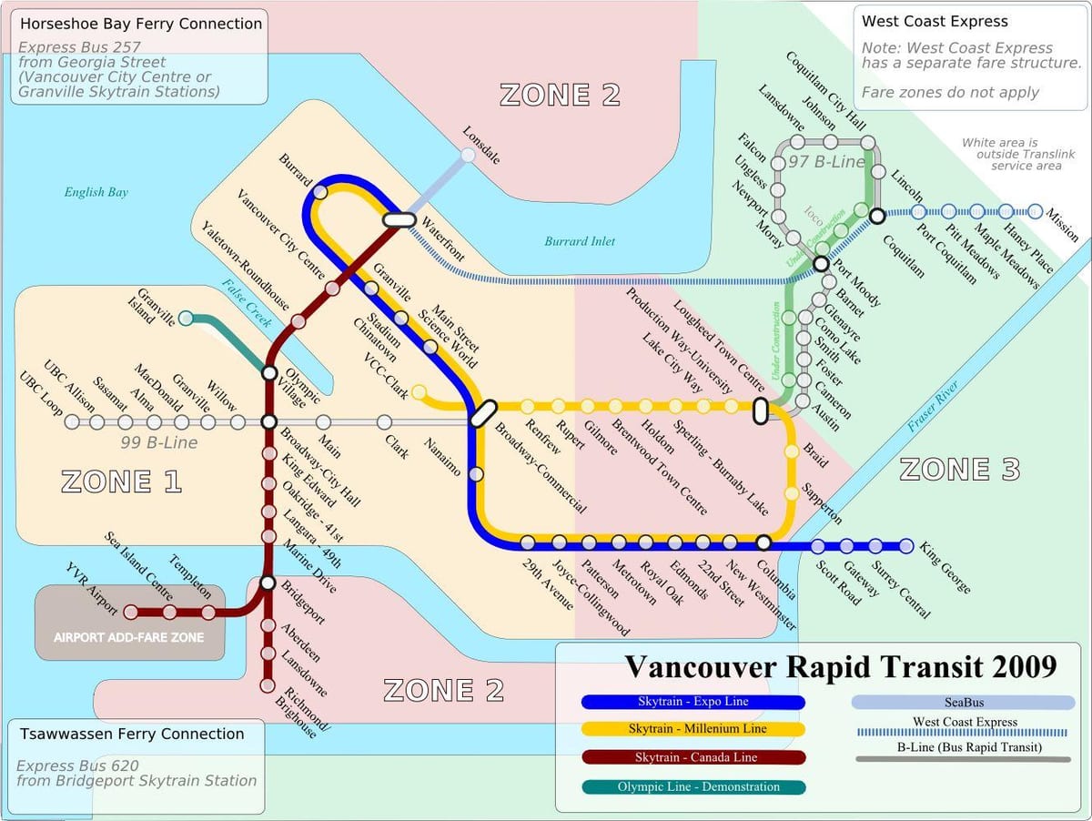vancouver tàu trên bản đồ khu vực