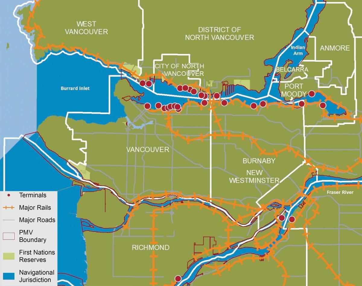 Bản đồ của thành phố của bắc vancouver