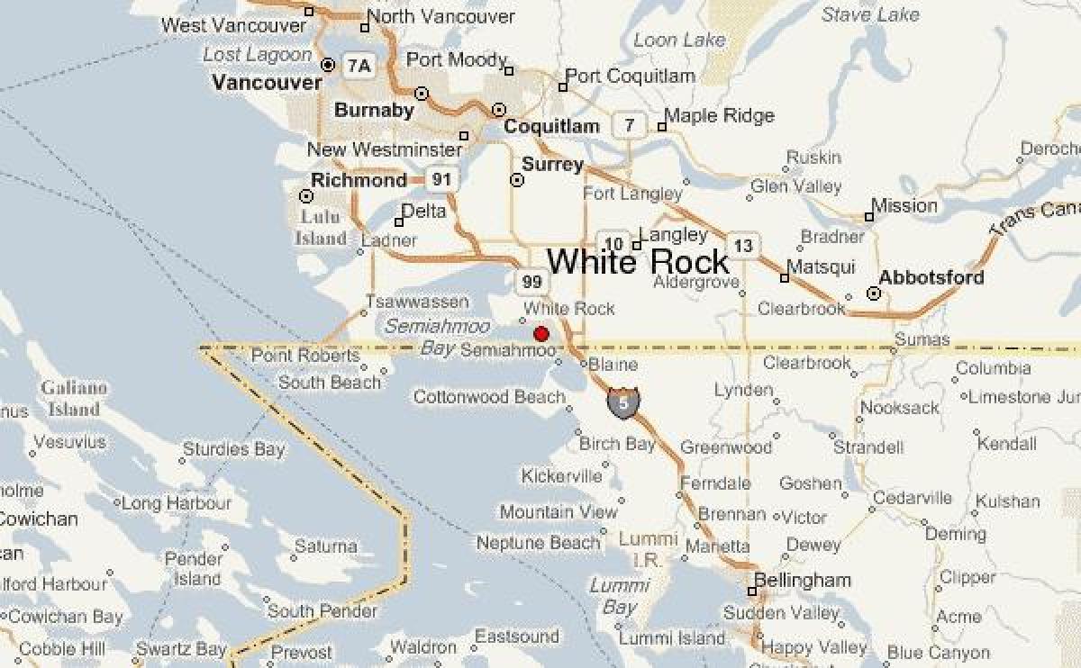 Bản đồ của tảng đá màu trắng vancouver