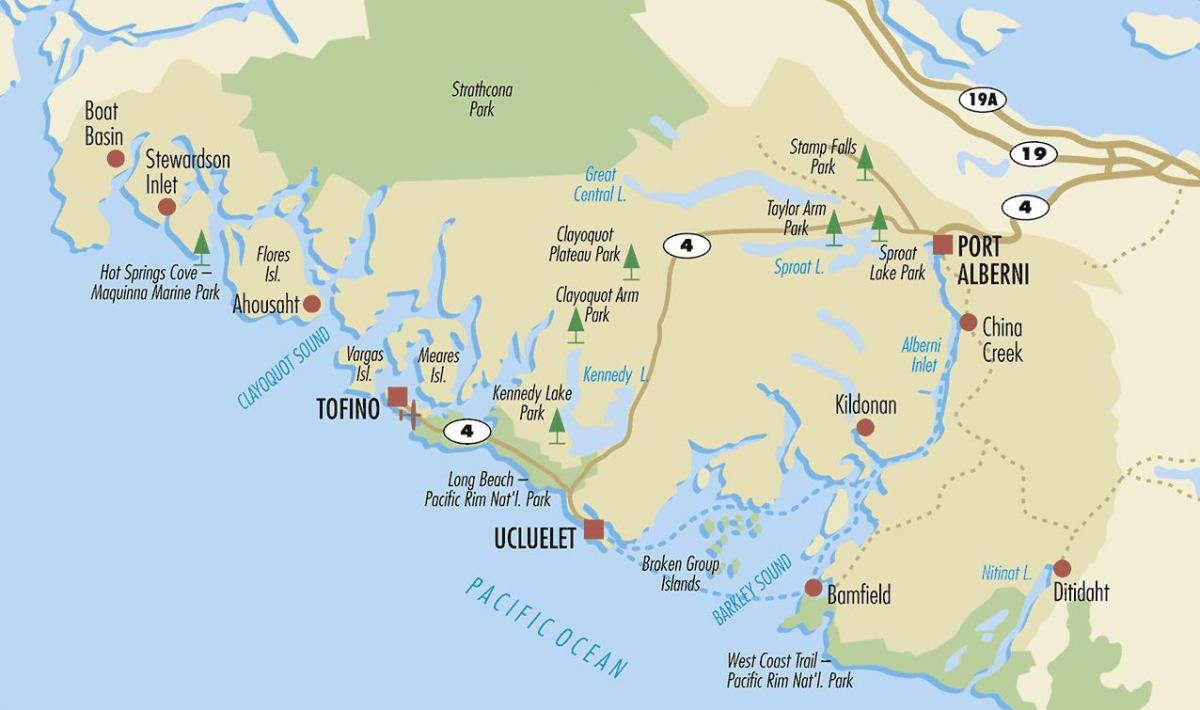 Bản đồ của ucluelet đảo vancouver