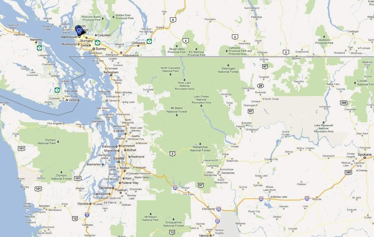 Bản đồ của van vancouver