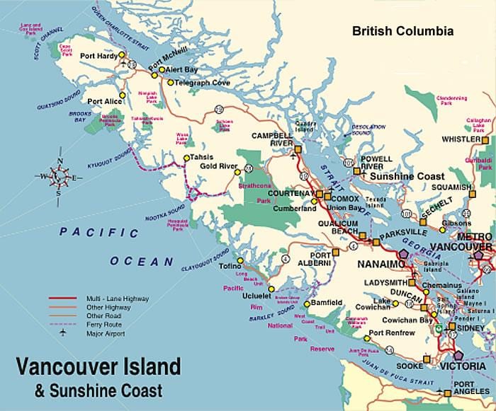 cắm trại vancouver đảo bản đồ