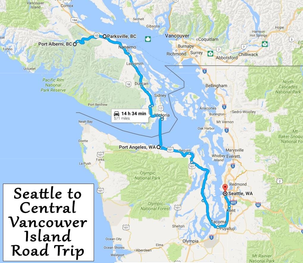 vancouver đảo bản đồ lái xe một khoảng cách
