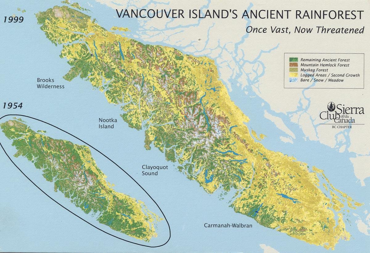 rừng nhiệt đới vancouver đảo bản đồ