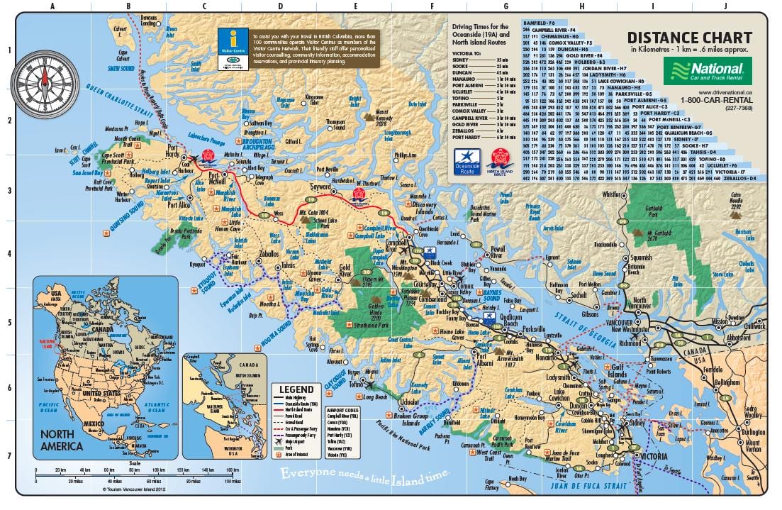 Bản đồ của đảo vancouver rv