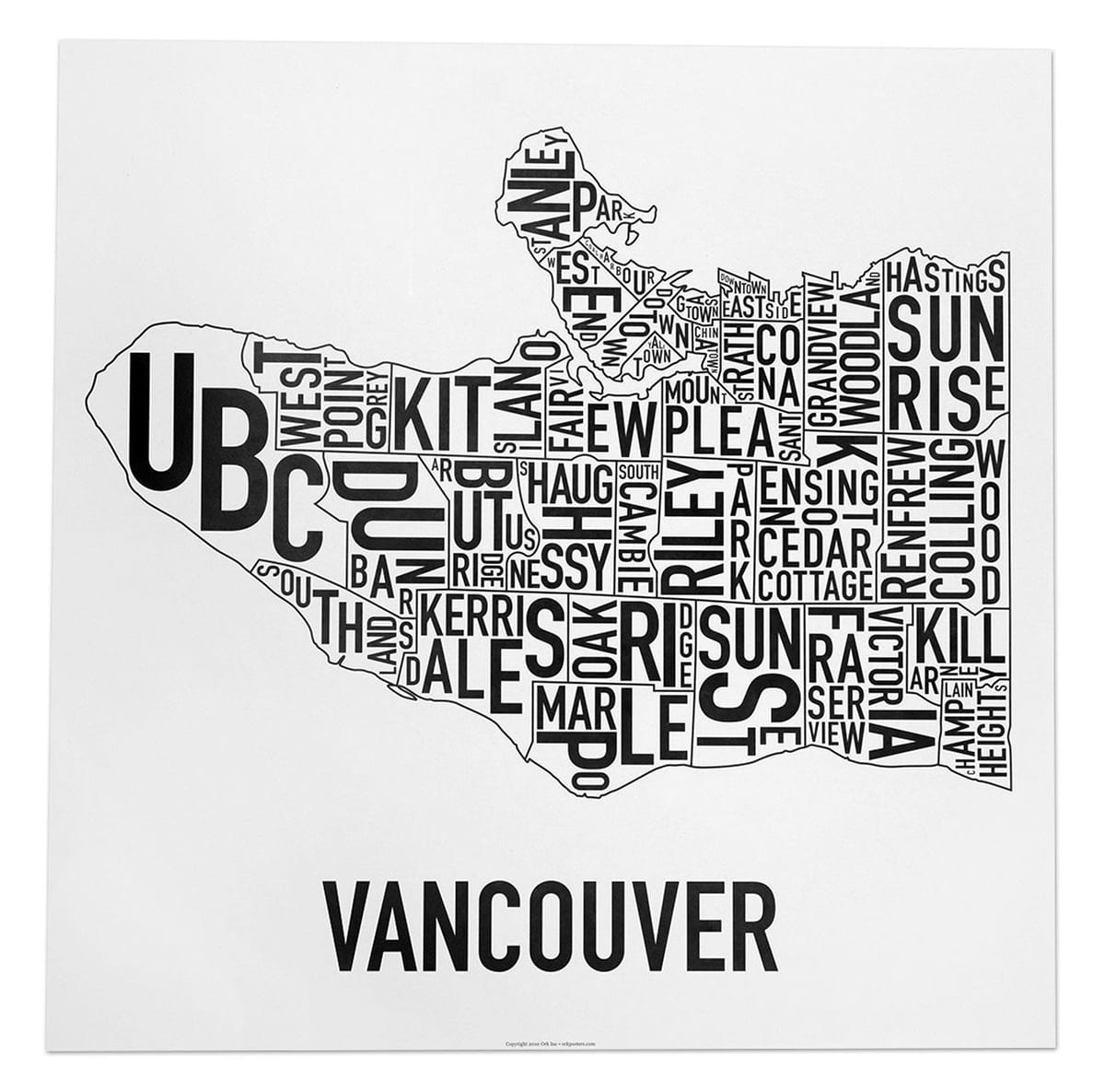 Bản đồ của vancouver áp phích