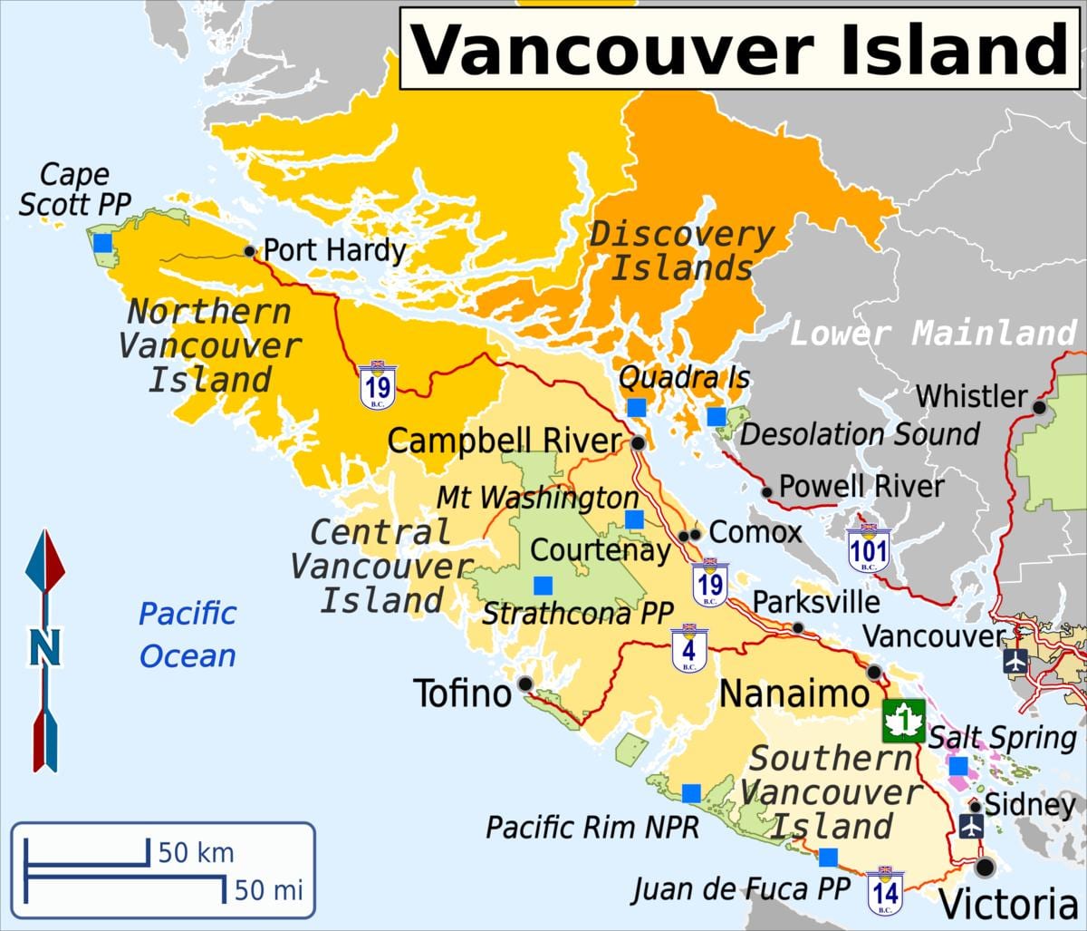 Bản đồ của vancouver, đi du lịch