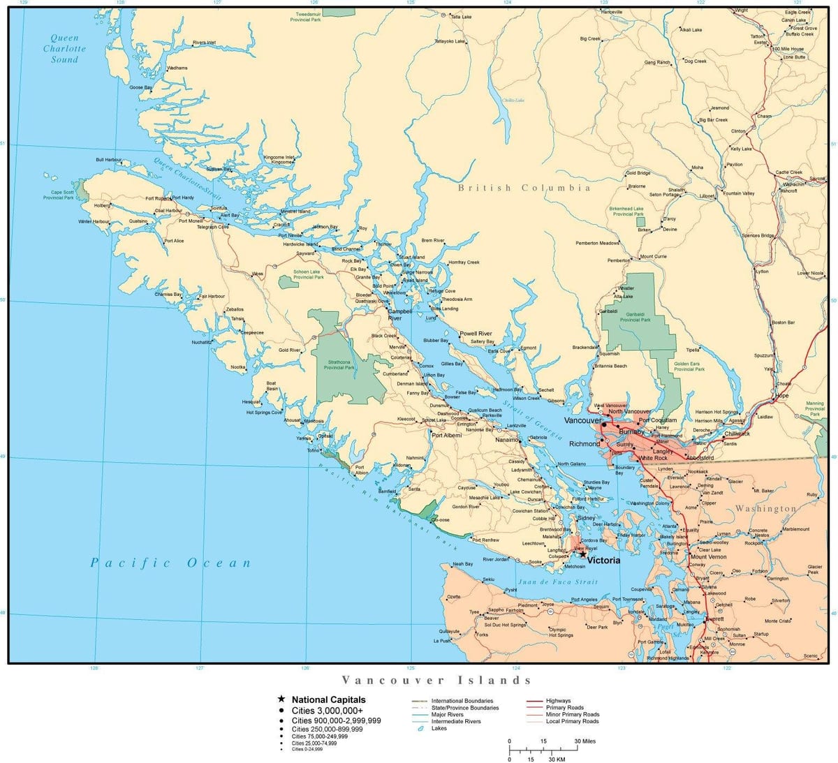 Bản đồ của vancouver véc tơ