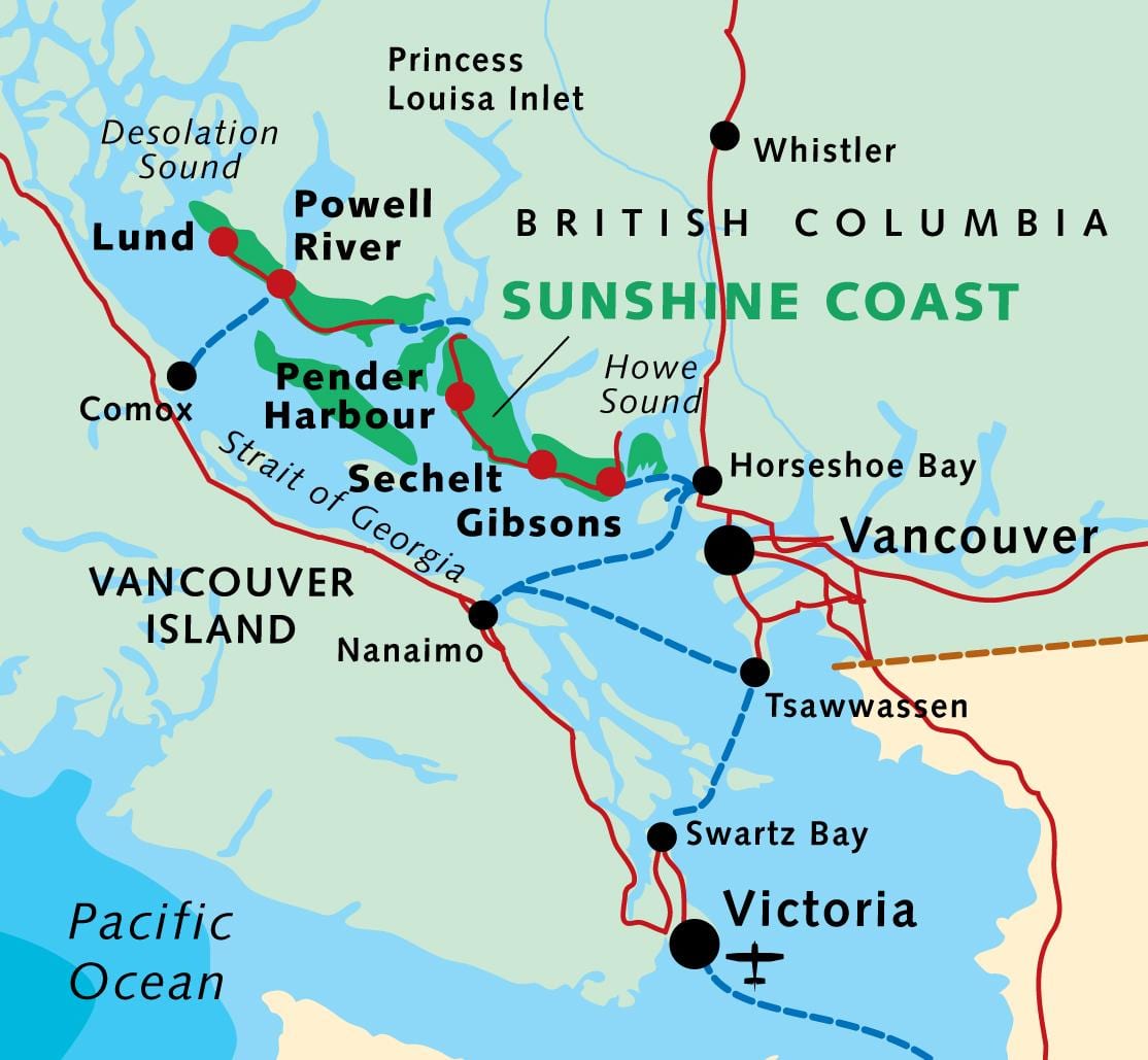 british columbia bờ biển bản đồ