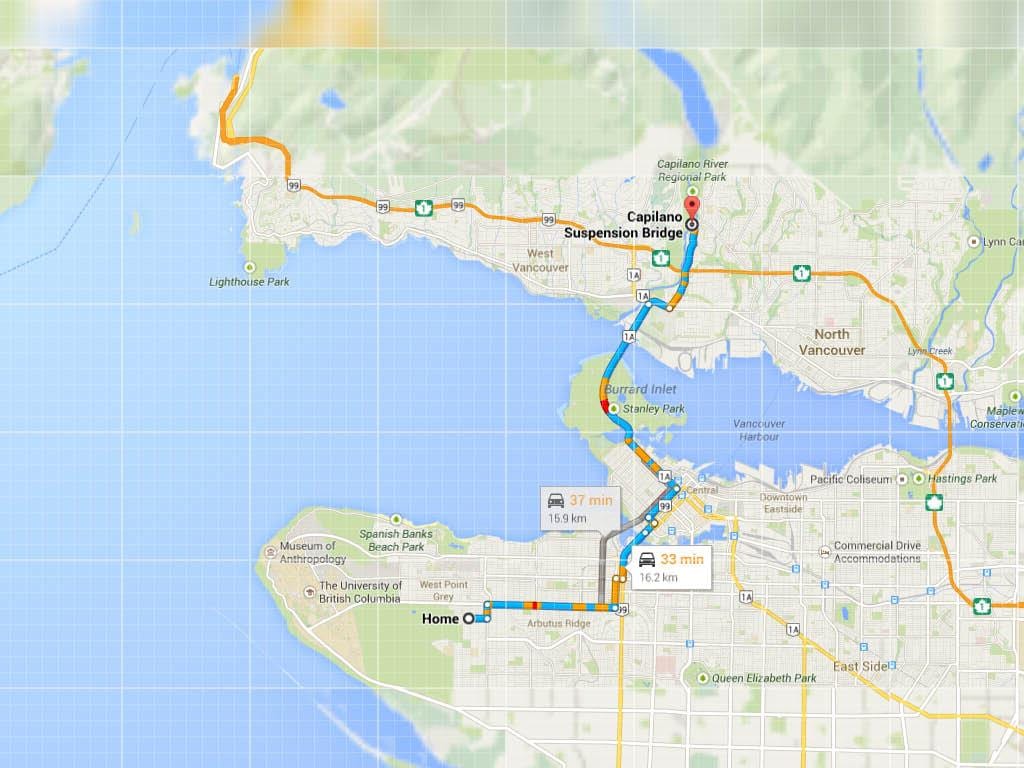 Bản đồ của vancouver cầu