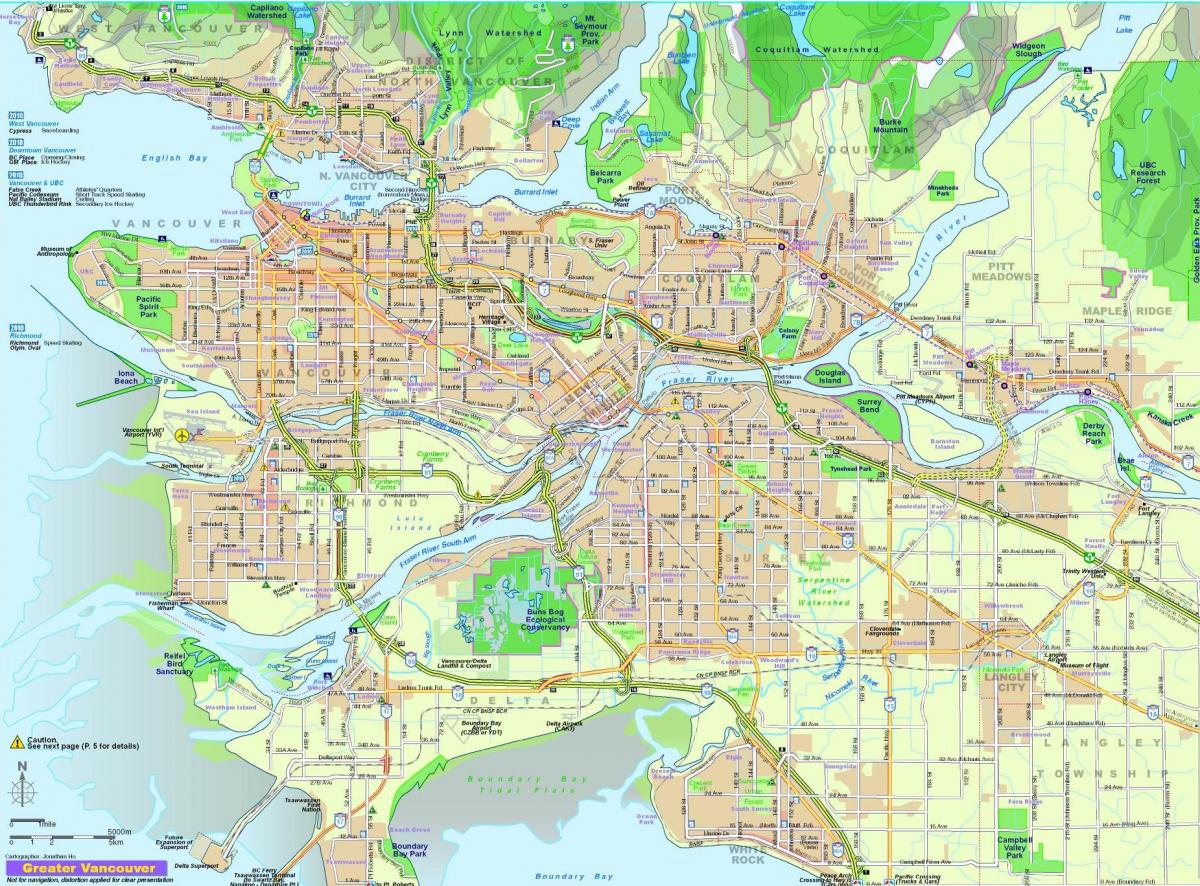 bản đồ thành phố của vancouver bc canada
