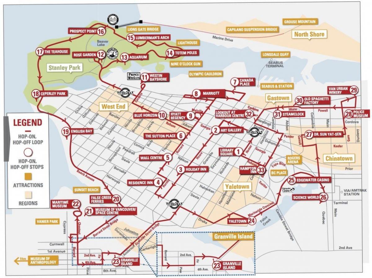 Bản đồ của vancouver humvee xe đẩy 
