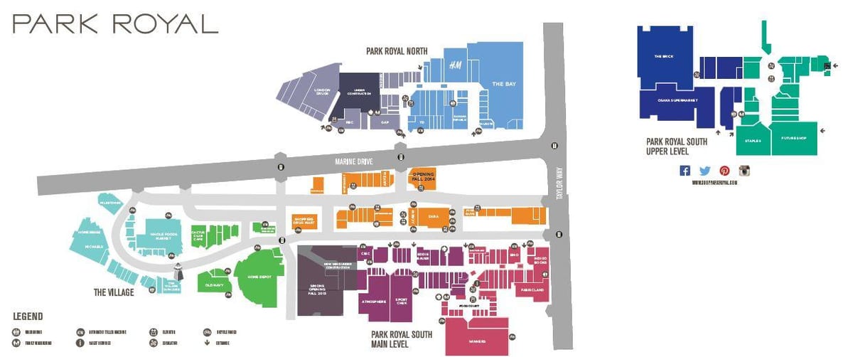 vancouver trung tâm mua sắm bản đồ