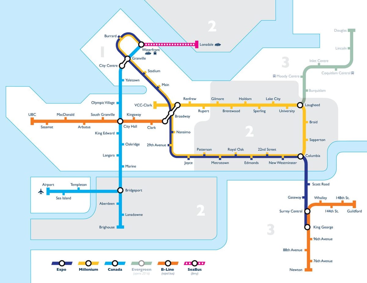 Bản đồ của vancouver khu quá cảnh