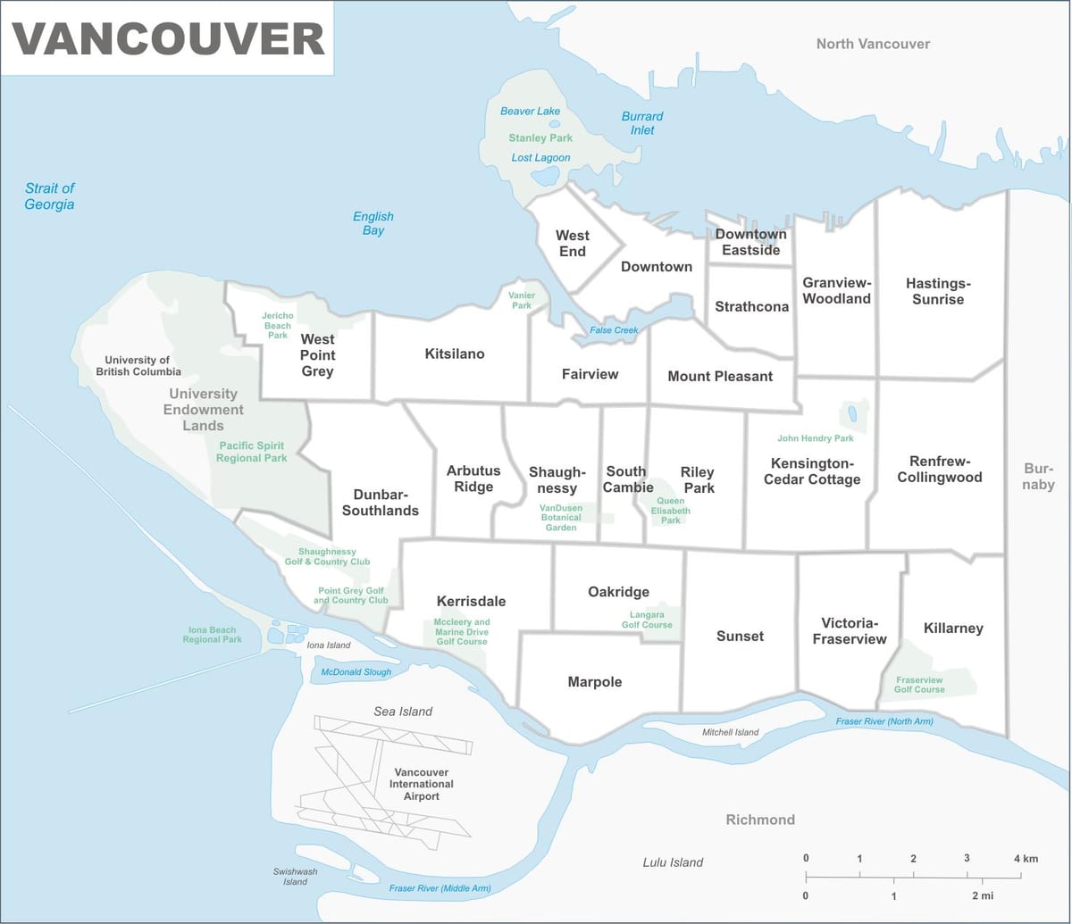 Bản đồ của vancouver tài sản