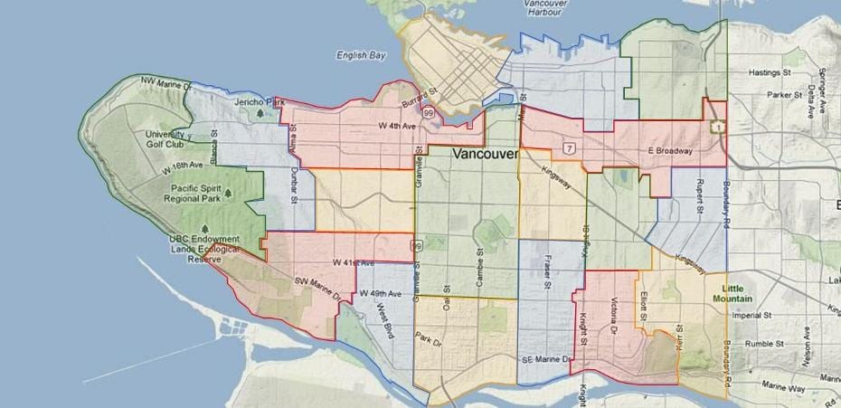 vancouver trường hội đồng quản trị lưu bản đồ