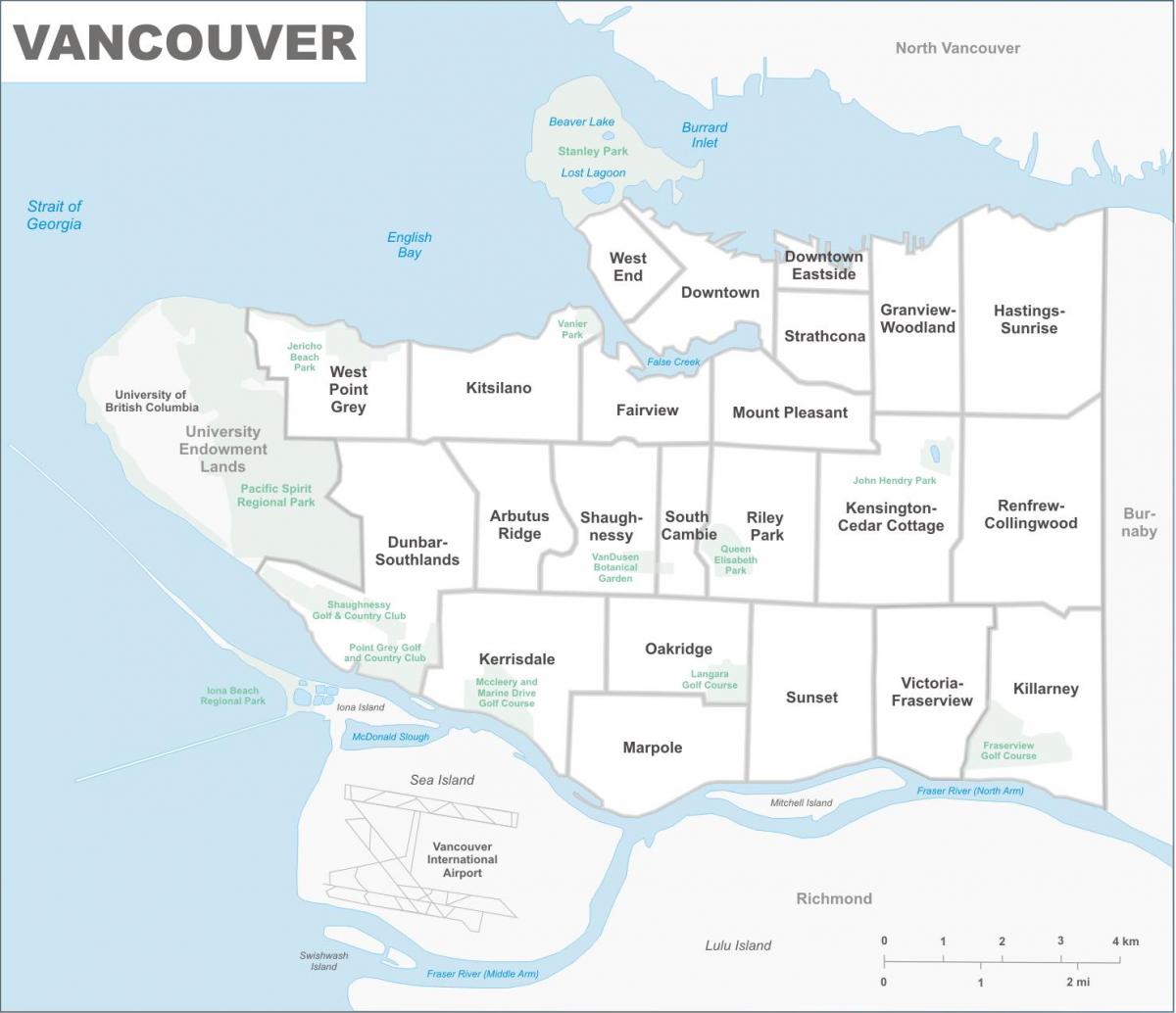 Bản đồ của vancouver tài sản