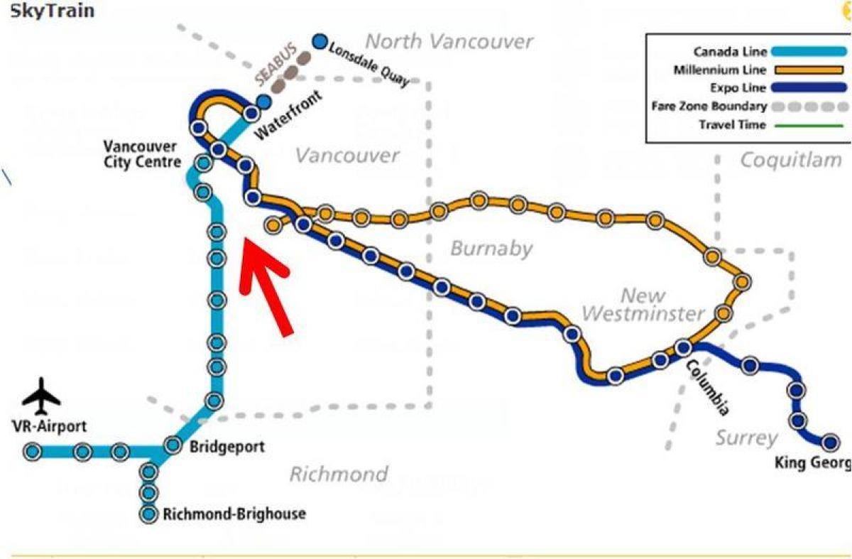 Bản đồ của vancouver tàu phủ