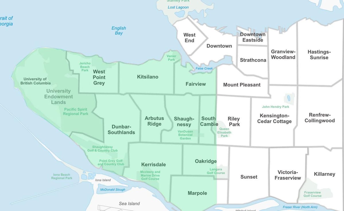 west vancouver khu phố bản đồ